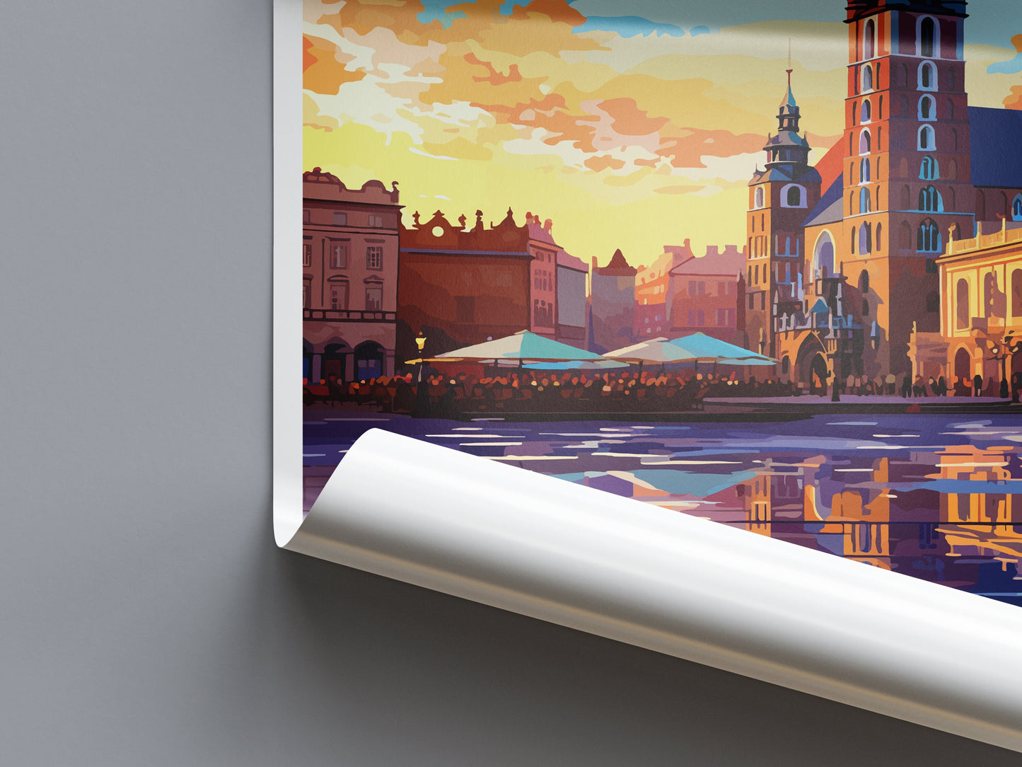 Krakow Travel Print Wall Art Krakow Wall Hanging Home Décor Krakow Gift Art Lovers Poland Art Lover Gift Krakow Travel Wall Art