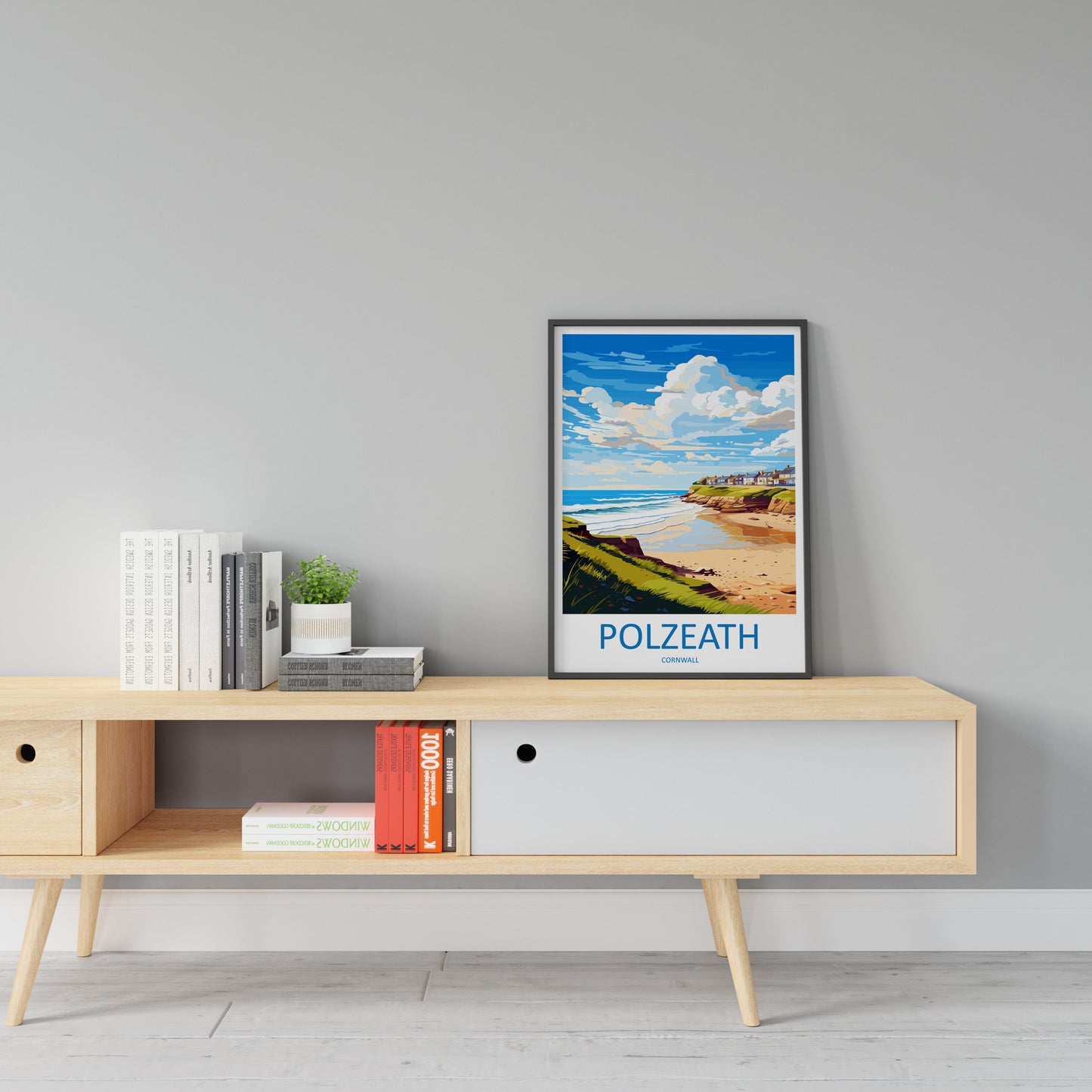 Polzeath Travel Print Wall Art Polzeath Wall Hanging Home Décor Polzeath Gift Art Lovers Cornwall Art Polzeath Gift