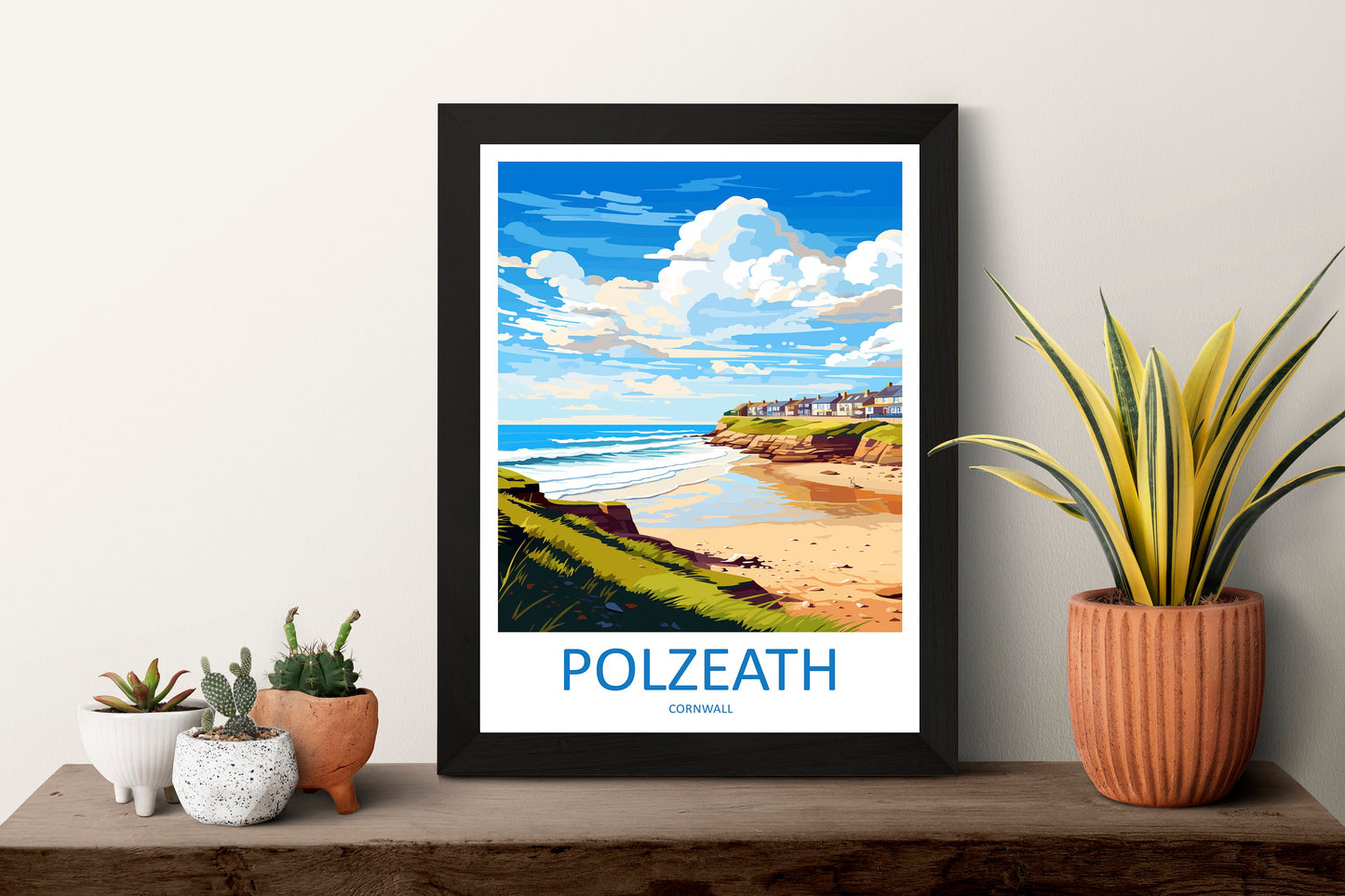 Polzeath Travel Print Wall Art Polzeath Wall Hanging Home Décor Polzeath Gift Art Lovers Cornwall Art Polzeath Gift