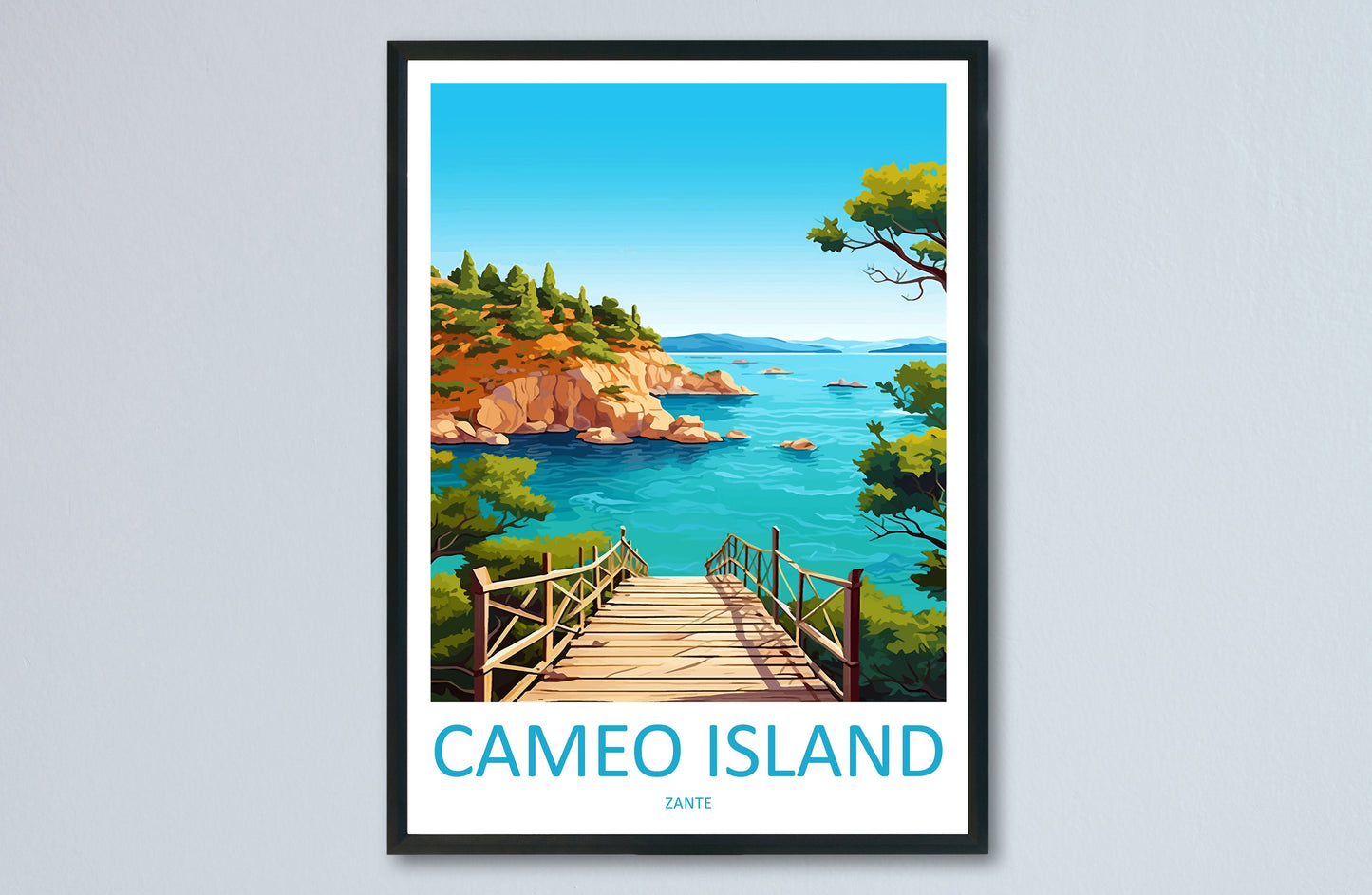Cameo Island Travel Print Wall Art Cameo Island Wall Hanging Home Decor Cameo Island Gift Art Lovers Wall Art Print Athens Greece