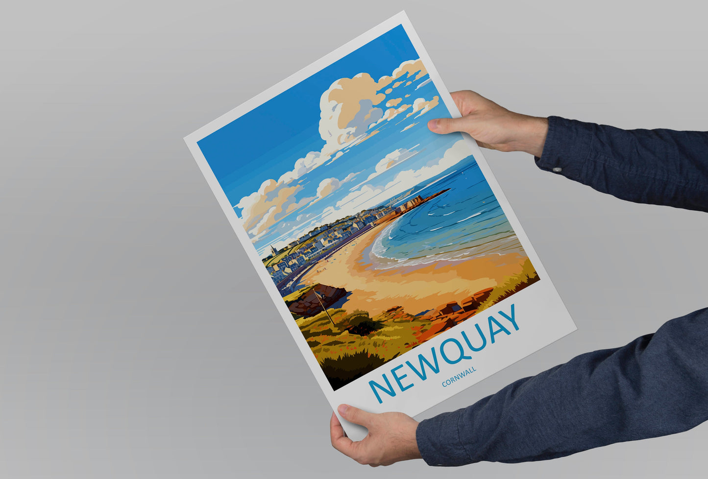 Newquay Travel Print Wall Art Newquay Wall Hanging Home Décor Newquay Gift Art Lovers Cornwall Art Newquay Gift
