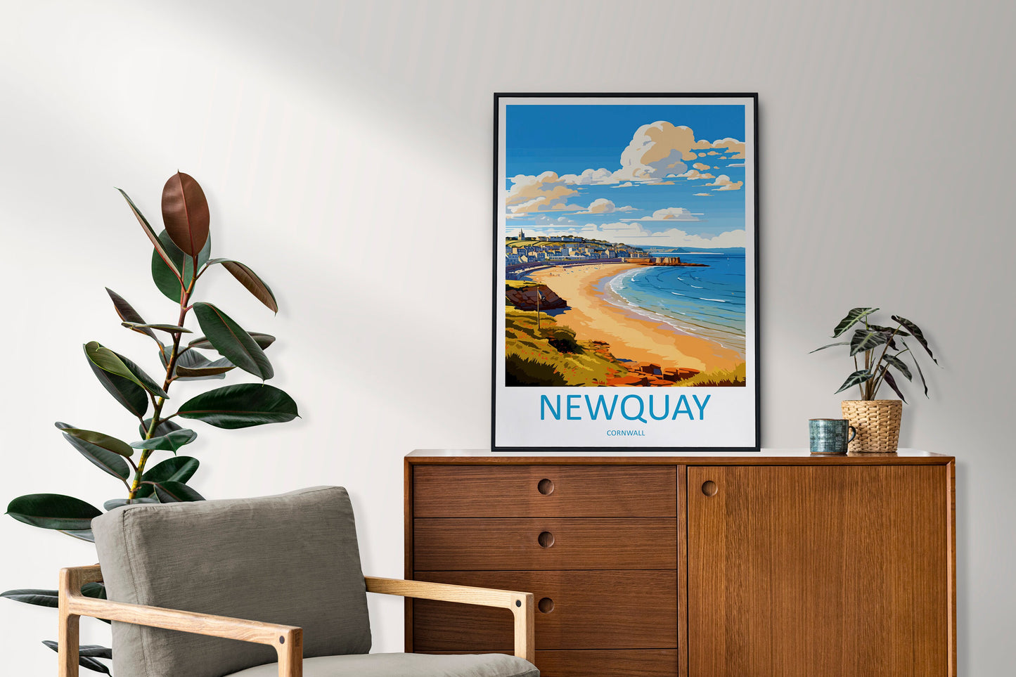 Newquay Travel Print Wall Art Newquay Wall Hanging Home Décor Newquay Gift Art Lovers Cornwall Art Newquay Gift