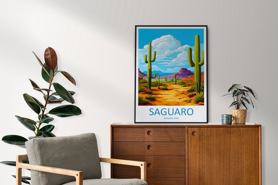 Saguaro National Park Travel Print Wall Art Saguaro National Park Wall Hanging Home Décor Saguaro National Park Gift Art Lovers Arizona Art