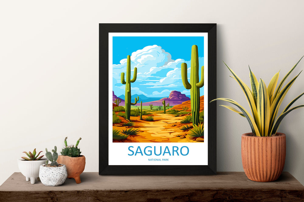 Saguaro National Park Travel Print Wall Art Saguaro National Park Wall Hanging Home Décor Saguaro National Park Gift Art Lovers Arizona Art