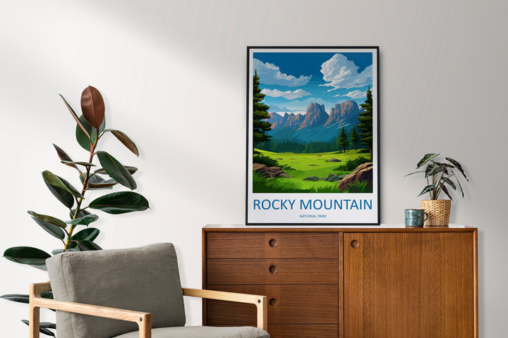Rocky Mountain National Park Travel Print Wall Art Rocky Mountain Wall Hanging Home Décor Rocky Mountain Gift Art Lovers Colorado Art