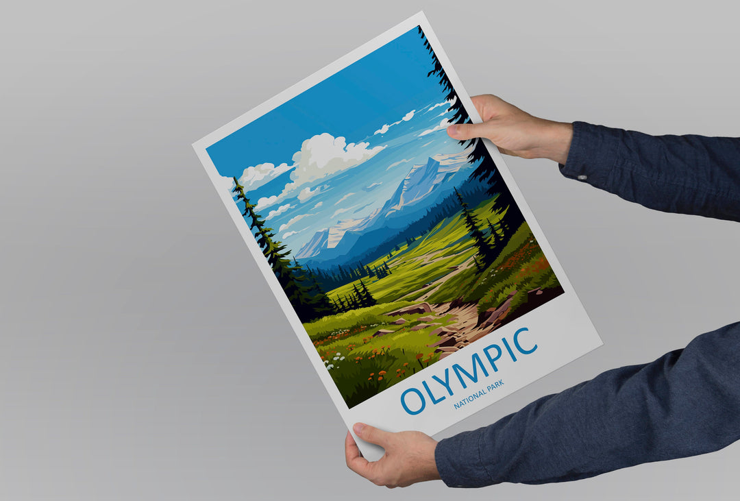 Olympic National Park Travel Print Wall Art Olympic National Park Wall Hanging Home Décor Olympic National Park Art Gift Poster