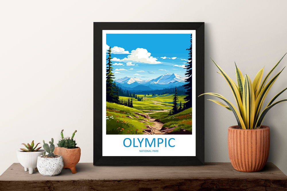 Olympic National Park Travel Print Wall Art Olympic National Park Wall Hanging Home Décor Olympic National Park Art Gift Poster