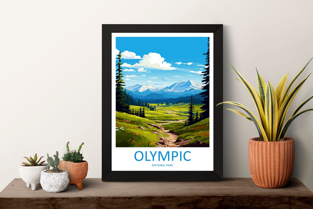 Olympic National Park Travel Print Wall Art Olympic National Park Wall Hanging Home Décor Olympic National Park Art Gift Poster