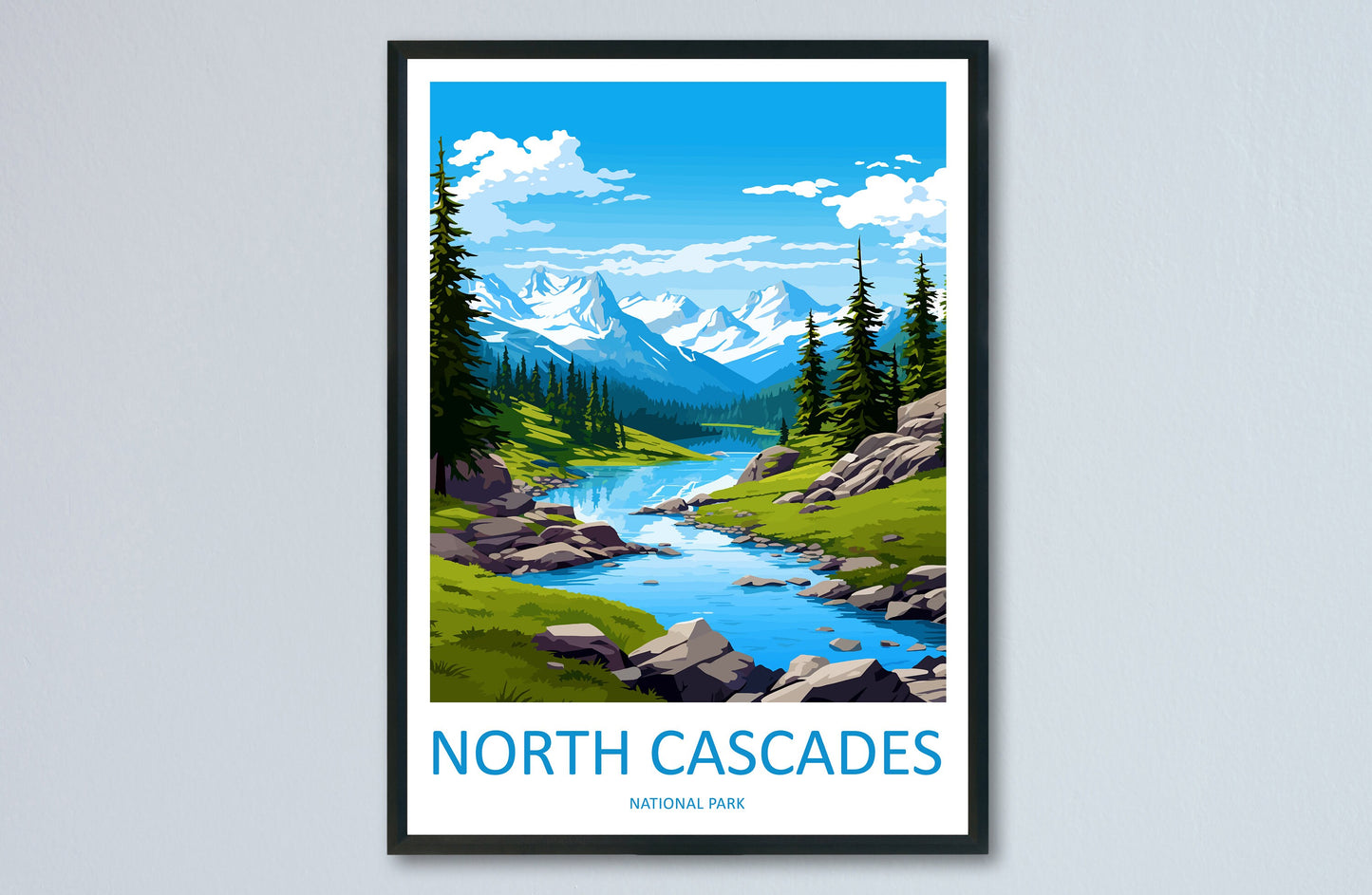 North Cascades Print North Cascades Home Décor National Park Art Print North Cascades Wall Print For Park Gift Wall Hanging North Cascades