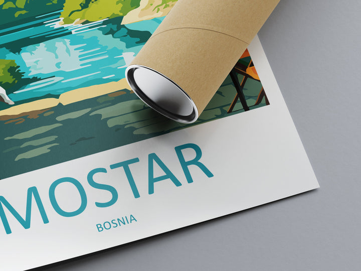 Mostar Travel Print Mostar Bosnia Home Décor Mostar Art Print Herzegovina City Room Print For Stari Most Bridge Koski Mehmed-Pasha Gift Art