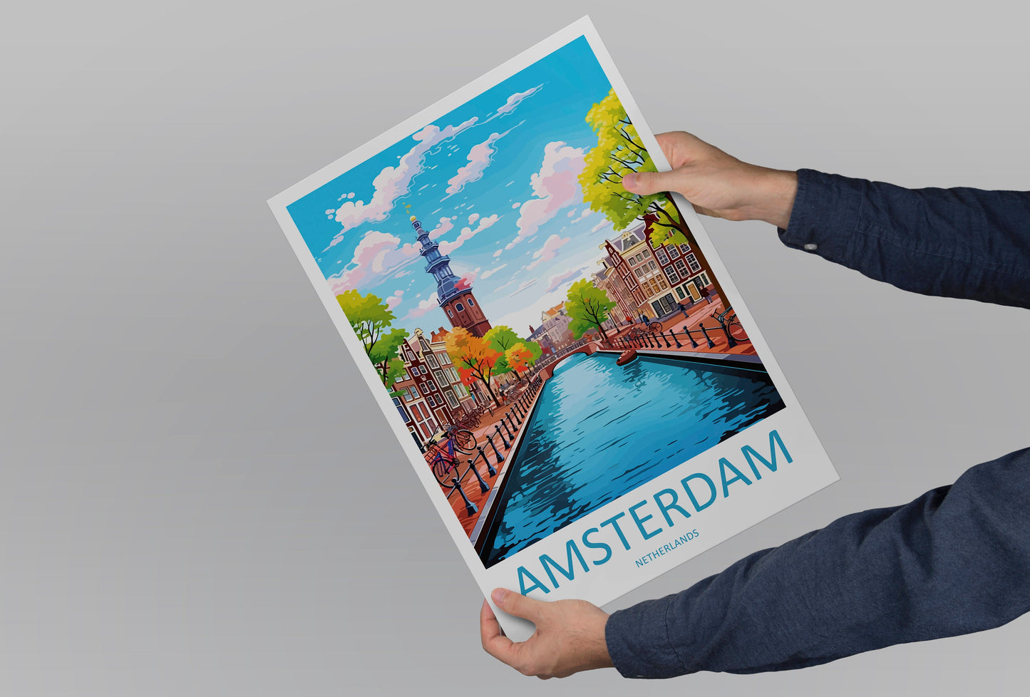 Amsterdam Travel Print Wall Art Amsterdam Wall Hanging Home Décor Amsterdam Gift Art Lovers Netherlands Art Lover Gift Amsterdam Decor