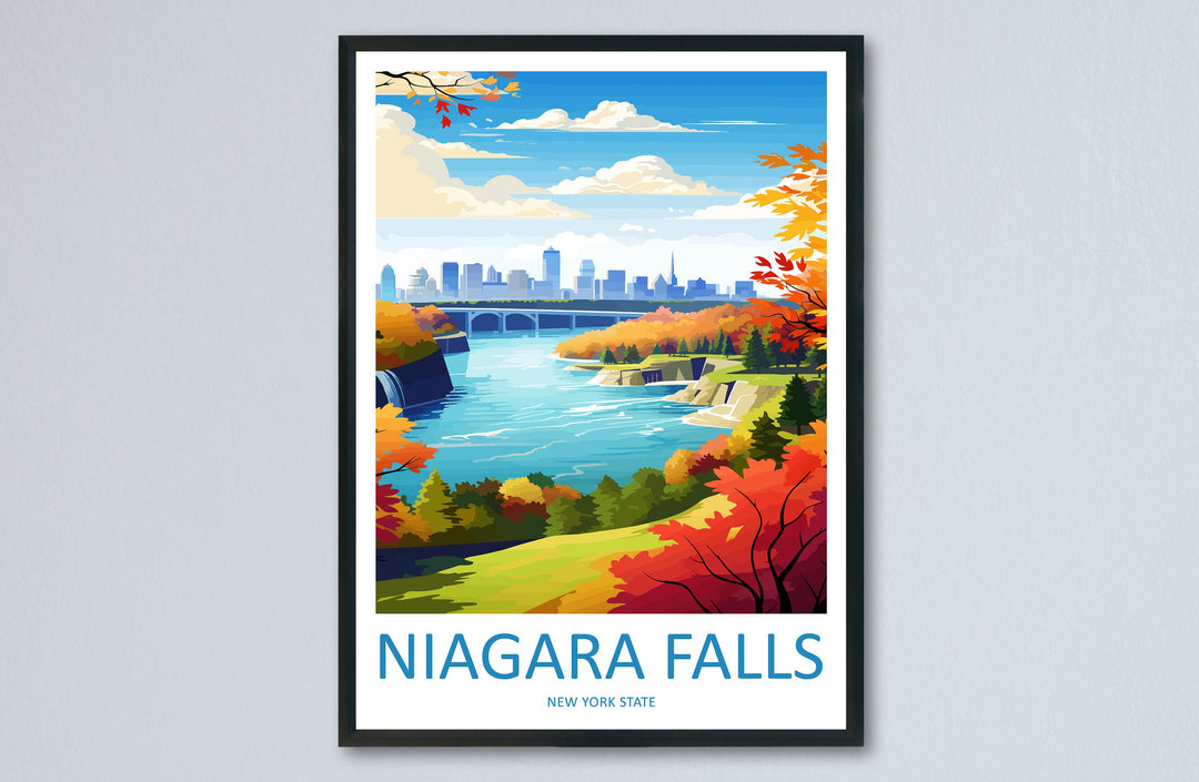 Niagara Falls Travel Print Wall Art Niagara Falls Wall Hanging Home Décor Niagara Falls Gift Art Lovers New York State Art Gift Lover Print