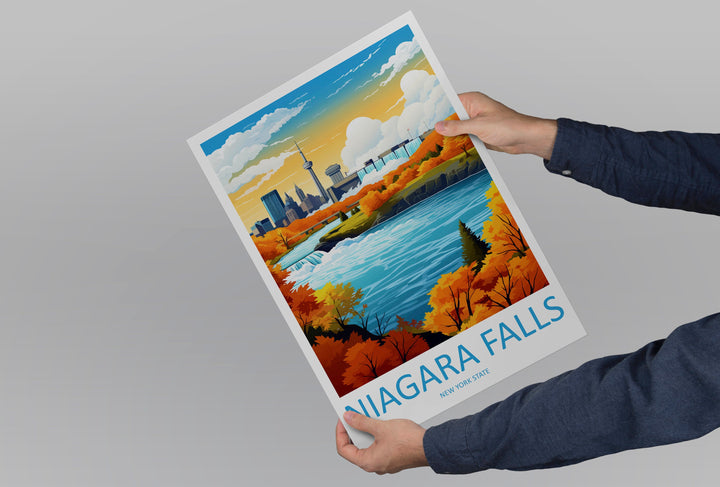 Niagara Falls Travel Print Wall Art Niagara Falls Wall Hanging Home Décor Niagara Falls Gift Art Lovers New York State Art Gift Lover Print