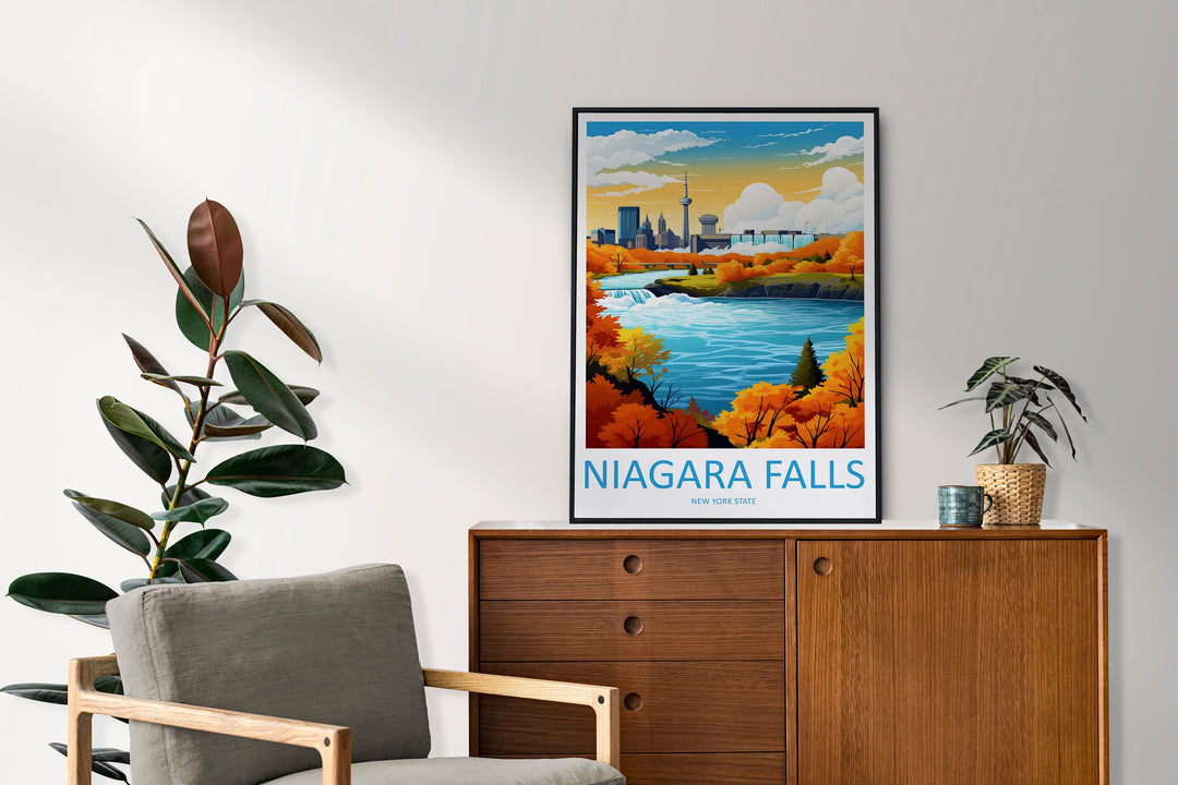Niagara Falls Travel Print Wall Art Niagara Falls Wall Hanging Home Décor Niagara Falls Gift Art Lovers New York State Art Gift Lover Print