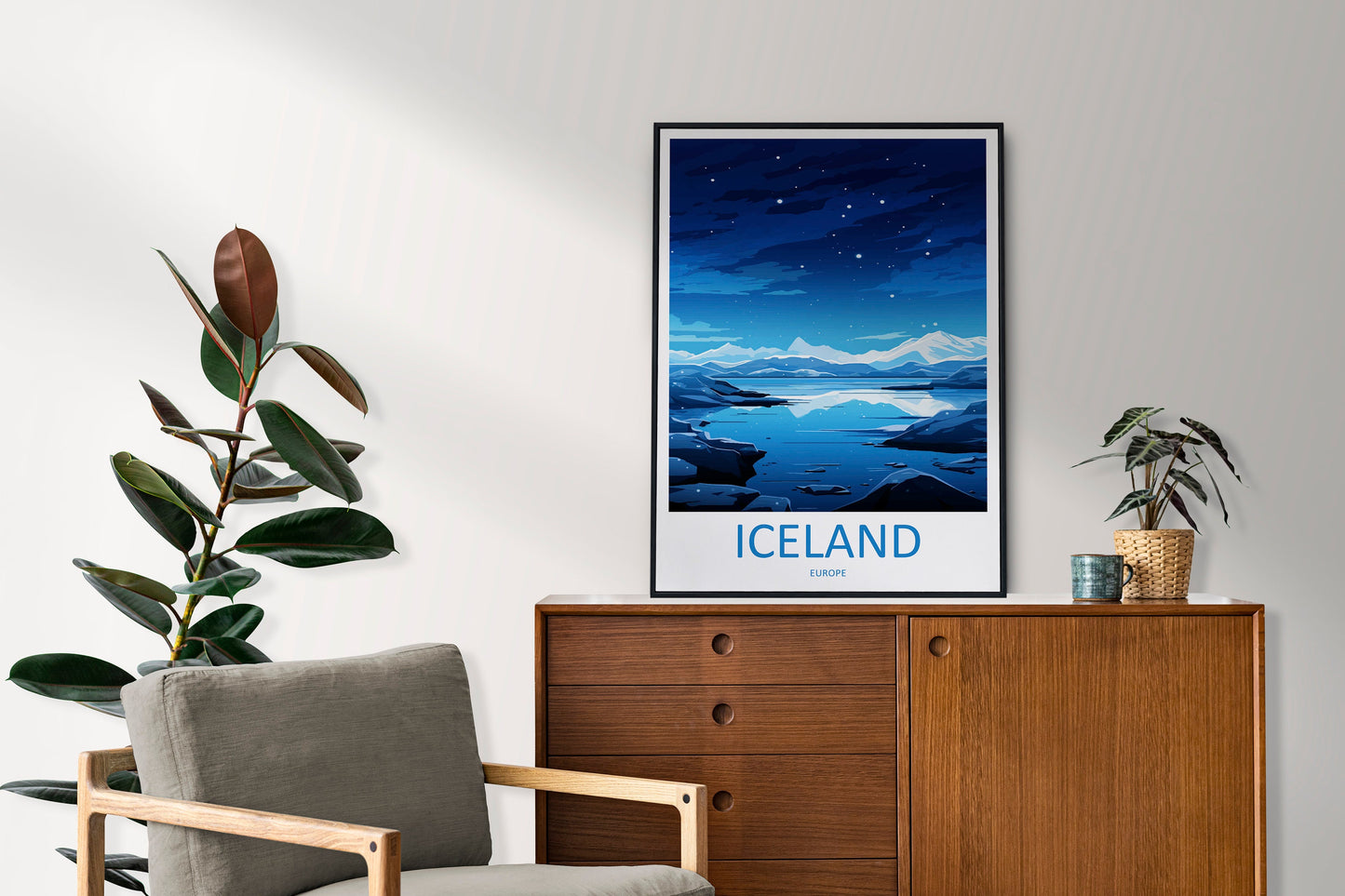 Iceland Travel Print Wall Art Iceland Wall Hanging Home Décor Iceland Gift Art Lovers Iceland Art Lover Gift Decor