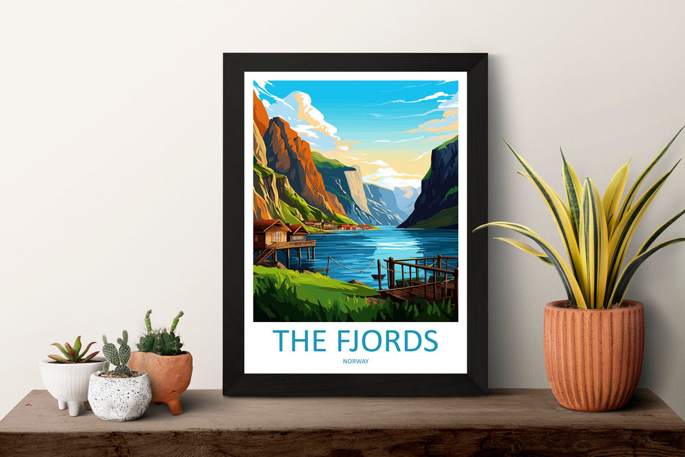 The Fjords Travel Print The Fjords Norway Home Décor The Fjords Art Print Norwegian Mountains Room Print For Scandinavian Mountains Gift Art