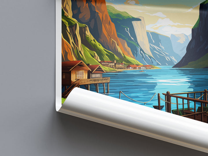 The Fjords Travel Print The Fjords Norway Home Décor The Fjords Art Print Norwegian Mountains Room Print For Scandinavian Mountains Gift Art