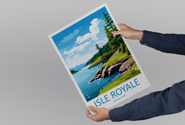 Isle Royale Travel Print Wall Art Isle Royale Wall Hanging Home Decor National Park Gift Isle Royale Lovers National Park Art National Park