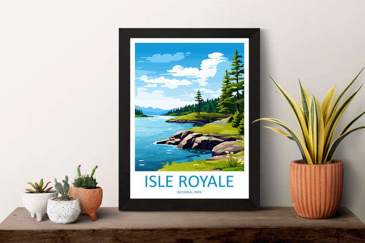 Isle Royale Travel Print Wall Art Isle Royale Wall Hanging Home Decor National Park Gift Isle Royale Lovers National Park Art National Park