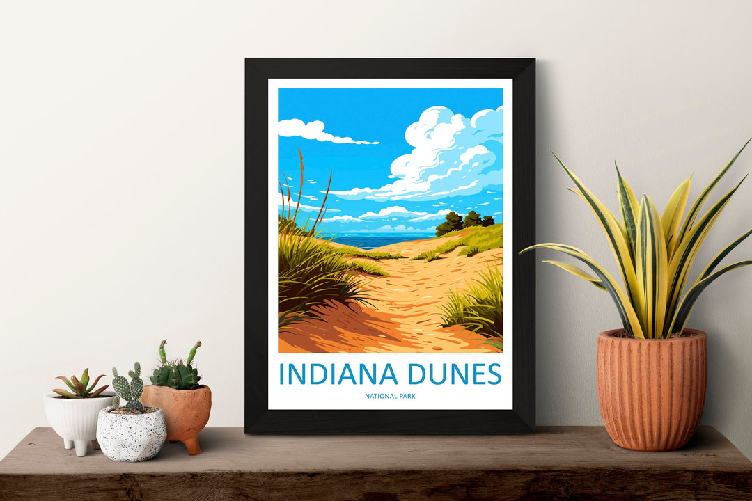 Indiana Dunes Travel Print Wall Art Indiana Dunes Wall Hanging Home Decor National Park Gift Indiana Dunes Lovers National Park Art