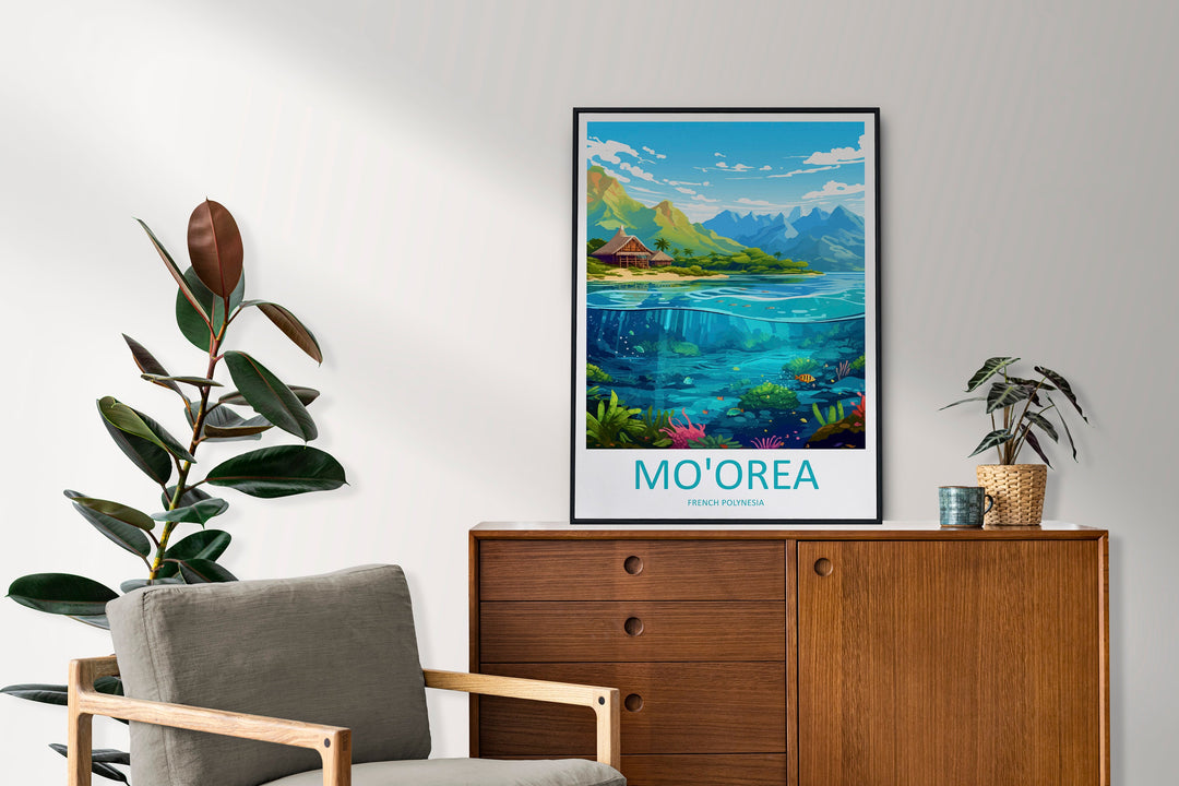 Mo'orea Travel Print Wall Art Mo'orea Wall Hanging Home Décor Mo'orea Gift Art Lovers French Polynesia Art Lover Gift Mo'orea Gift