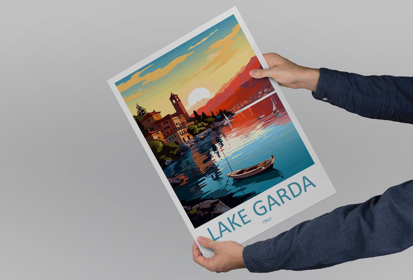 Lake Garda Travel Print Wall Art Lake Garda Wall Hanging Home Decoration Lake Garda Gift Art Lovers Wall Art Print Art Lake Garda Travel Art