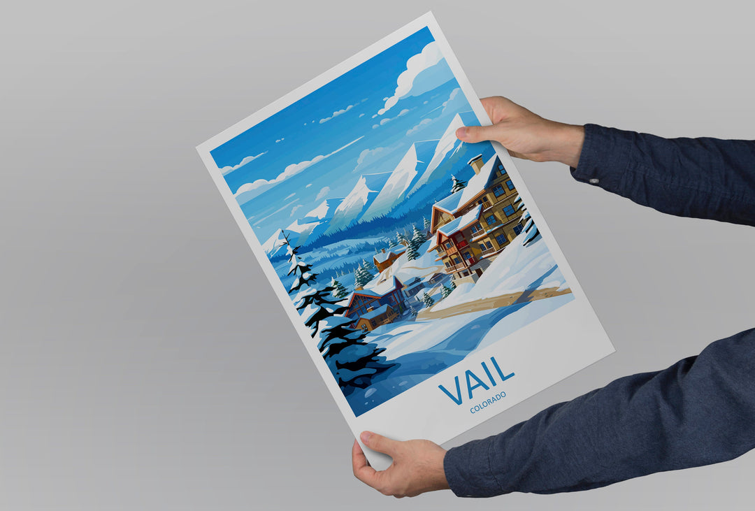 Vail Ski Resort Travel Print Wall Art Vail Ski Resort Wall Hanging Home Décor Vail Gift Art Lovers Ski Art Lover Gift Vail Print Skiing