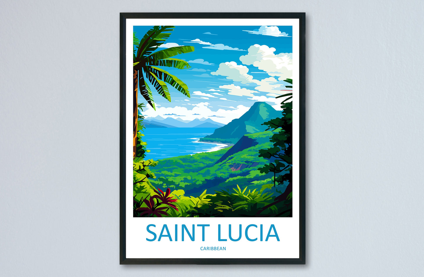 Saint Lucia Travel Print Wall Art Saint Lucia Wall Hanging Home Décor Saint Lucia Gift Art Lovers Wall Art Caribbean Travel Print Poster