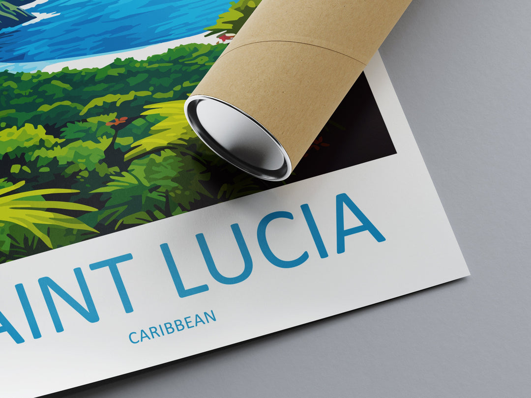 Saint Lucia Travel Print Wall Art Saint Lucia Wall Hanging Home Décor Saint Lucia Gift Art Lovers Wall Art Caribbean Travel Print Poster