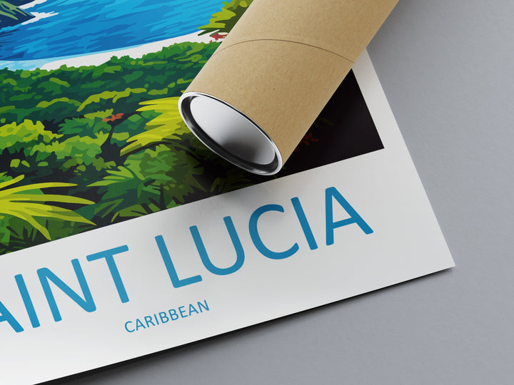 Saint Lucia Travel Print Wall Art Saint Lucia Wall Hanging Home Décor Saint Lucia Gift Art Lovers Wall Art Caribbean Travel Print Poster