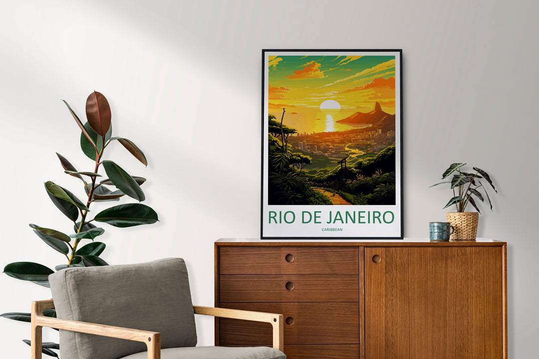 Rio De Janeiro Travel Print Wall Art Rio De Janeiro Wall Hanging Home Decor Rio De Janeiro Gift Art Lovers Wall Art Print Art Brazil Art