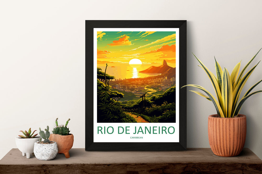 Rio De Janeiro Travel Print Wall Art Rio De Janeiro Wall Hanging Home Decor Rio De Janeiro Gift Art Lovers Wall Art Print Art Brazil Art