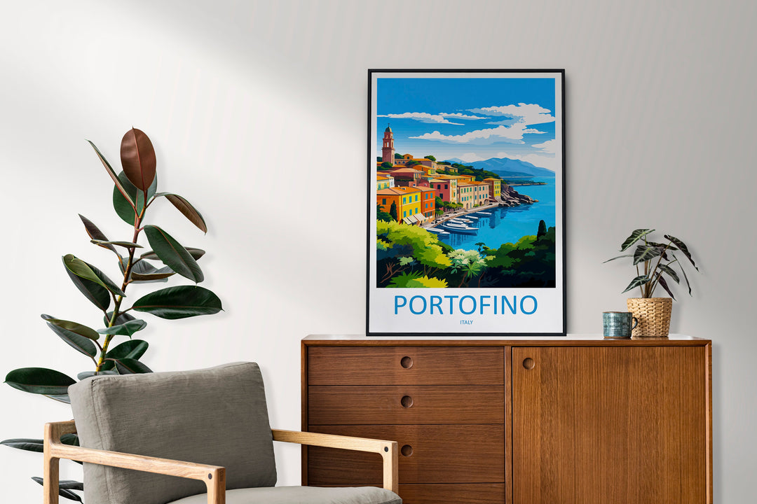 Portofino Travel Print Wall Art Portofino Wall Hanging Home Décor Portofino Gift Art Lovers Italy Art Lover Gift Portofino Print Portofino