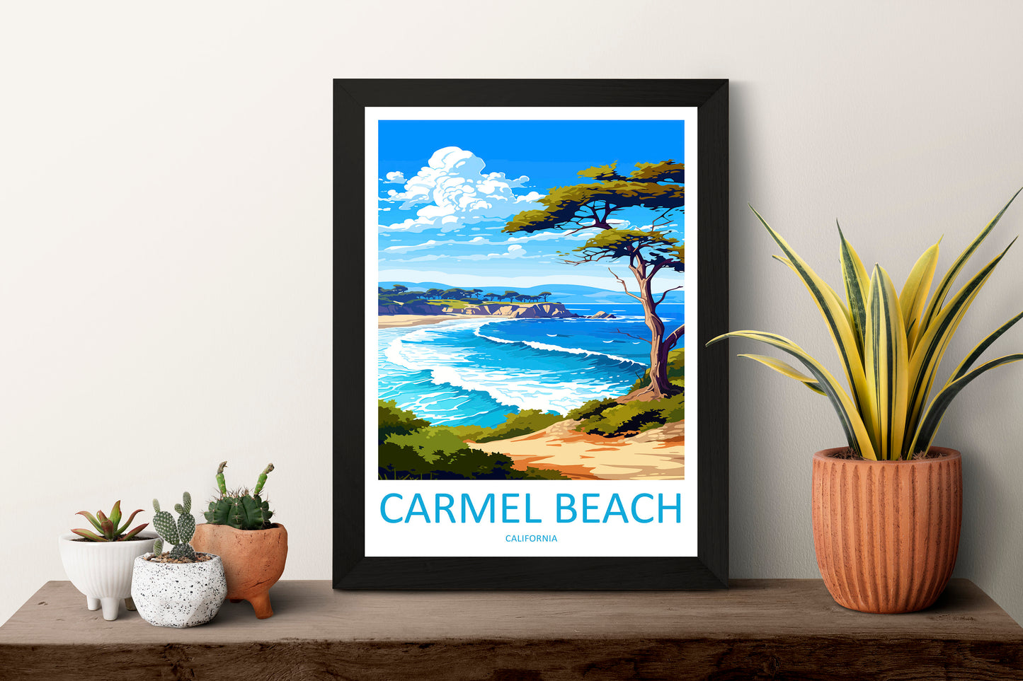 Carmel Beach Travel Print Wall Art Carmel Beach Wall Hanging Home Décor Carmel Beach Gift Art Lovers California Art Lover Gift