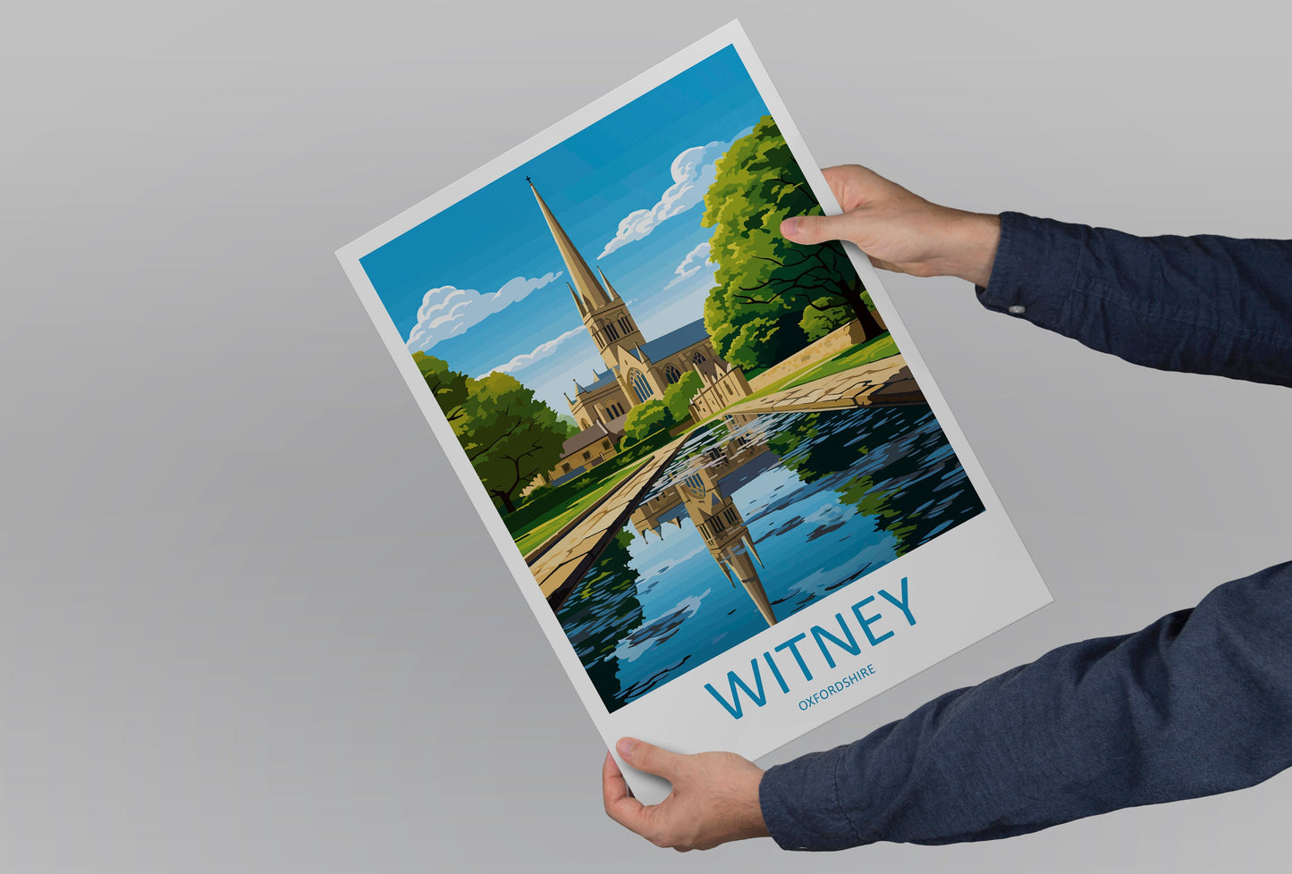 Witney Travel Print Wall Art Witney Wall Hanging Home Décor Witney Gift Art Lovers England Art Lover Gift Witney Travel Gift