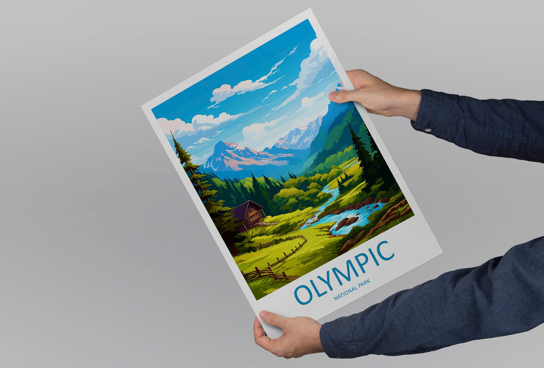 Olympic National Park Travel Print Wall Art Olympic National Park Wall Hanging Home Décor Olympic National Park Art Gift Poster