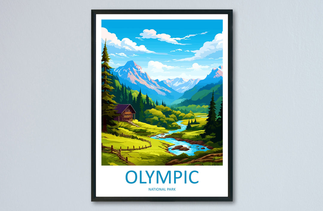 Olympic National Park Travel Print Wall Art Olympic National Park Wall Hanging Home Décor Olympic National Park Art Gift Poster