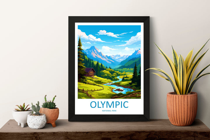Olympic National Park Travel Print Wall Art Olympic National Park Wall Hanging Home Décor Olympic National Park Art Gift Poster