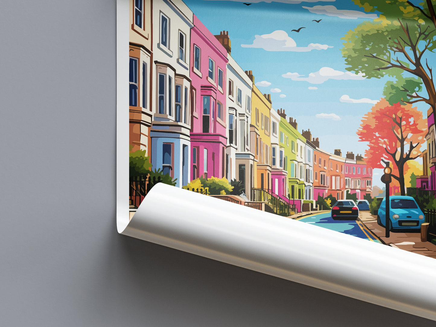 Notting Hill Travel Print Wall Art Notting Hill Wall Hanging Home Décor London Gift Art Lovers Notting Hill Art Lover Gift London