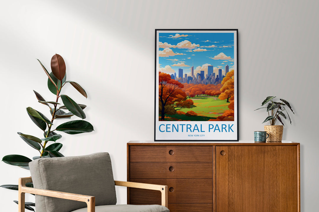 Central Park Travel Print Wall Art Central Park Wall Hanging Home Décor Central Park Gift Art Lovers New York State Art Gift Lover Print