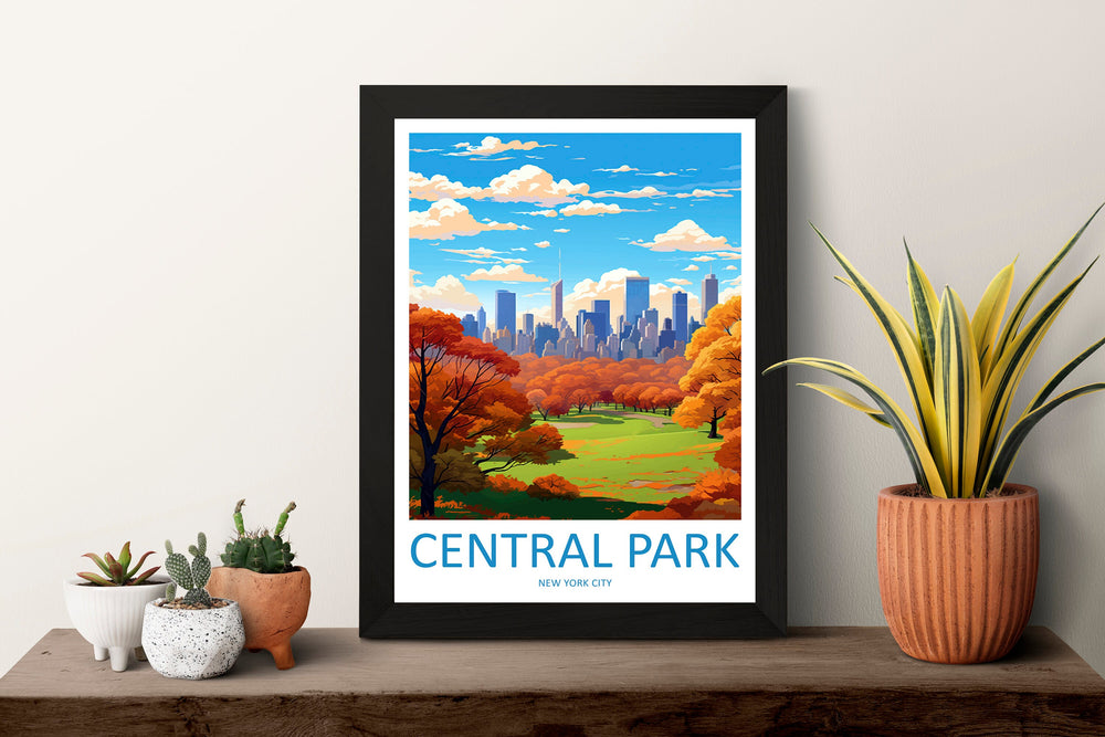 Central Park Travel Print Wall Art Central Park Wall Hanging Home Décor Central Park Gift Art Lovers New York State Art Gift Lover Print