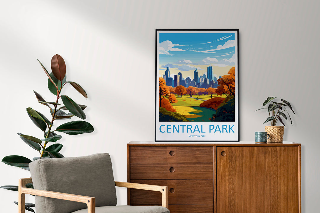 Central Park Travel Print Wall Art Central Park Wall Hanging Home Décor Central Park Gift Art Lovers New York State Art Gift Lover Print