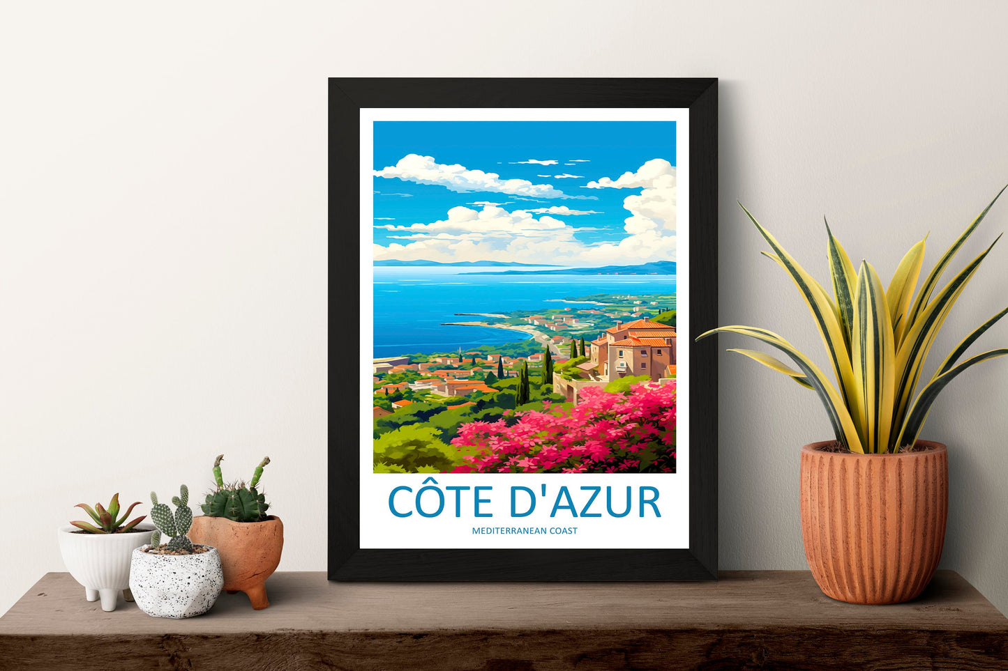 Cote D'azur Travel Print Wall Art Cote D'azur Wall Hanging Home Decor Cote D'azur France Gift Art Lovers Wall Art Print Art Cote D'azur
