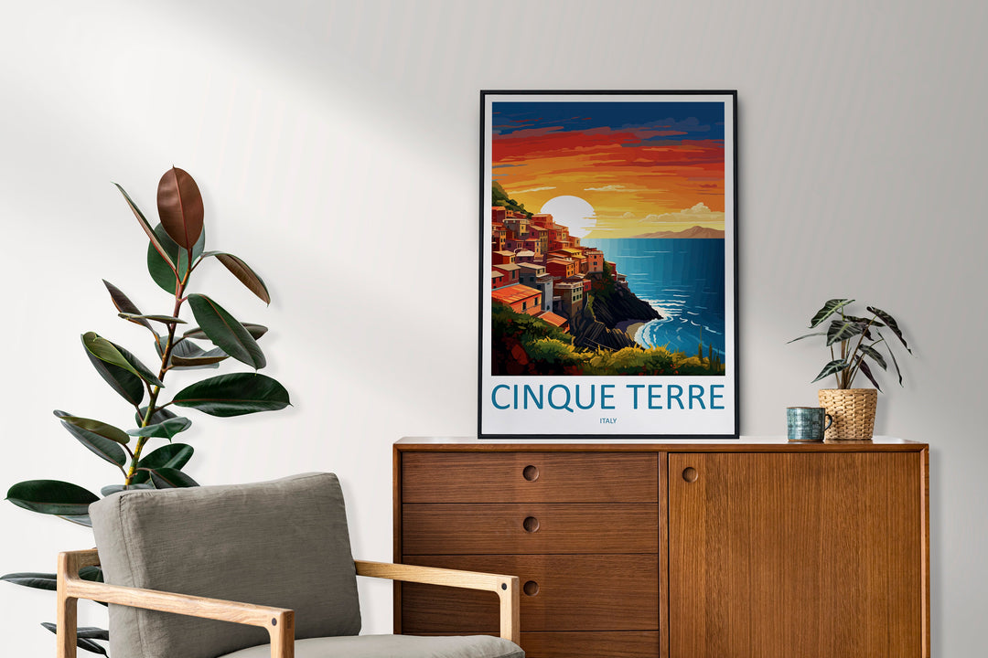 Cinque Terre Travel Print Wall Art Cinque Terre Italy Wall Hanging Home Decoration Cinque Terre Gift Art Lovers Wall Art Print Patmos Italy