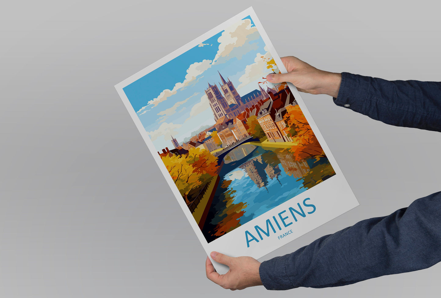 Amiens Travel Print Wall Art Amiens Wall Hanging Home Décor Amiens Gift Art Lovers France Art Lover Gift Amiens Poster