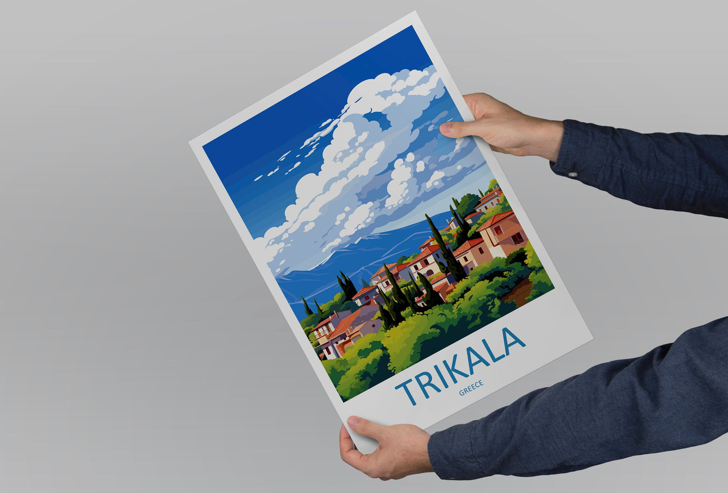 Trikala Travel Print Wall Art Trikala Greece Wall Hanging Home Deco Trikala Gift Art Lovers Wall Art Print Trikala Greece