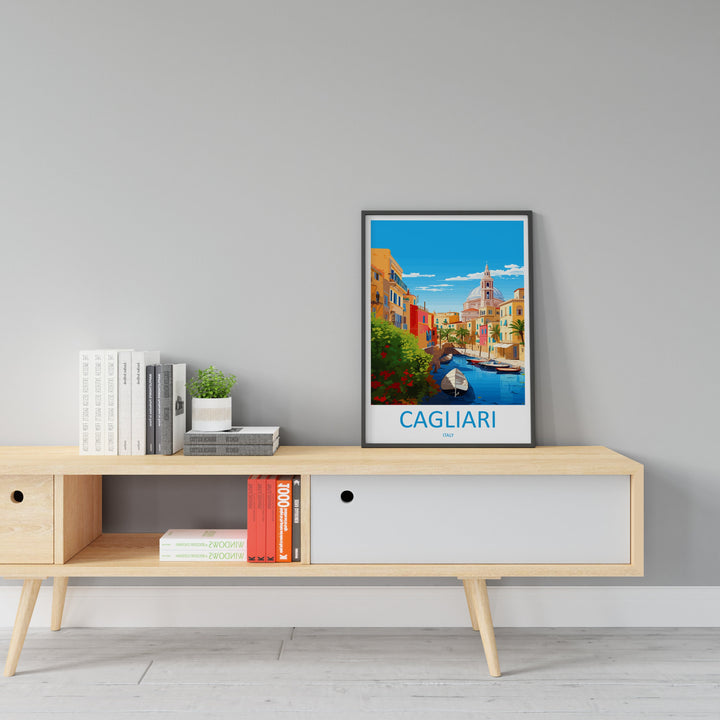 Cagliari Travel Print Wall Art Cagliari Wall Hanging Home Décor Cagliari Gift Art Lovers Italy Art Lover Gift Cagliari Print Cagliari