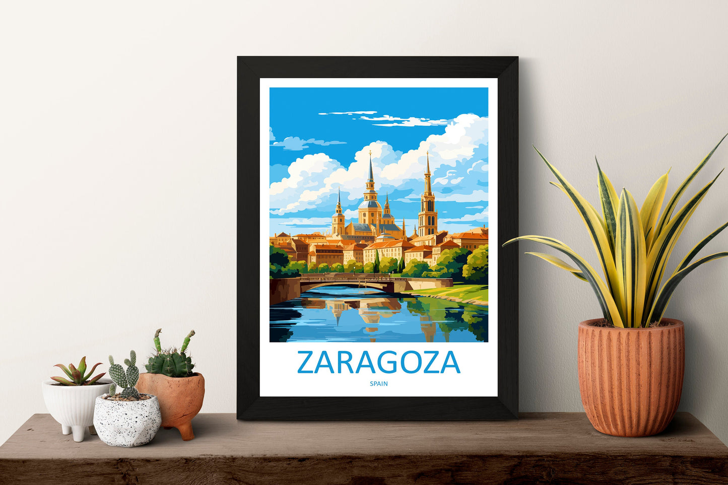 Zaragoza Travel Print Wall Art Zaragoza Wall Hanging Home Décor Zaragoza Gift Art Lovers Spain Art Lover Gift Zaragoza Print Spain Wall Art