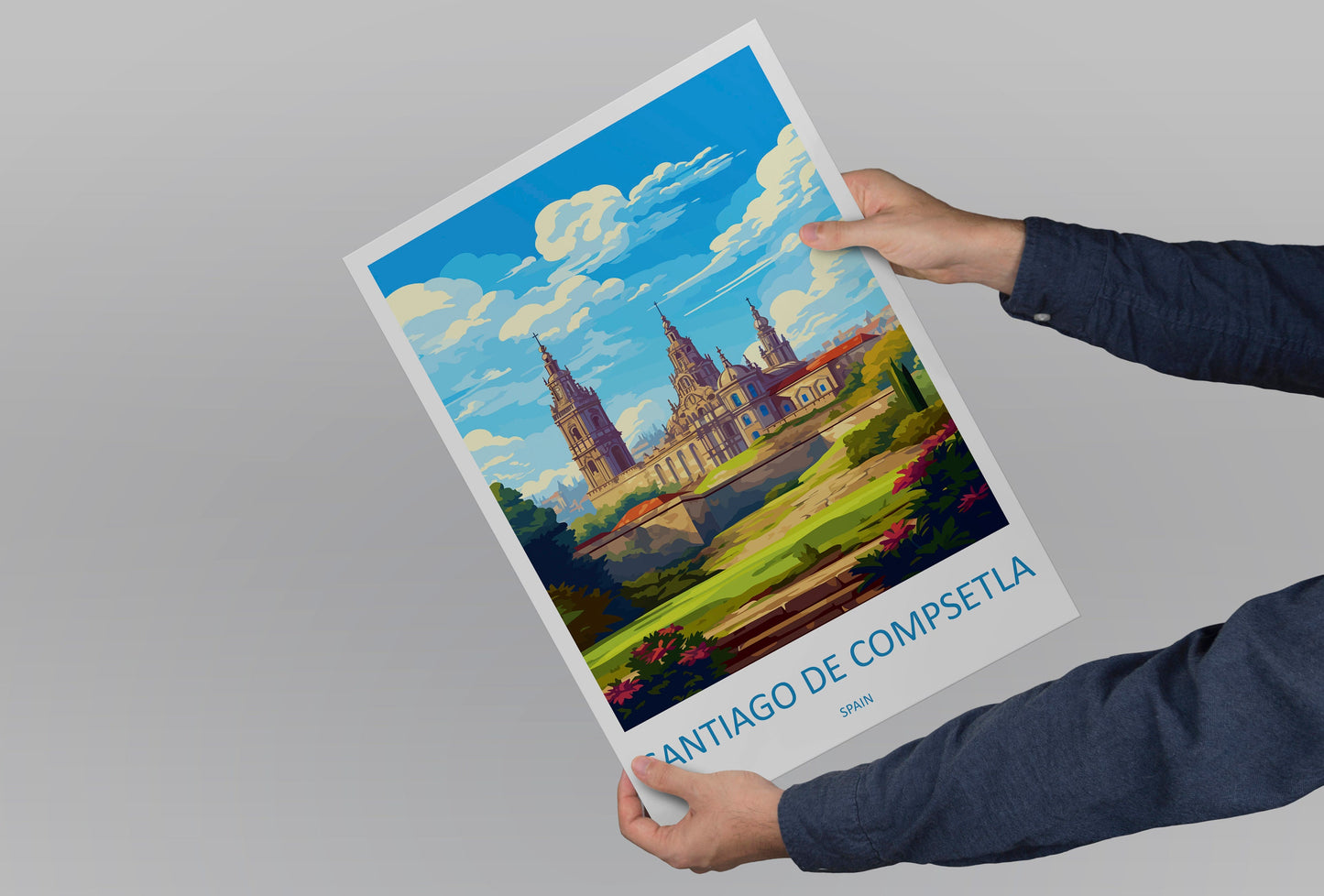 Santiago de Compostela Travel Print Wall Art Santiago de Compostela Wall Hanging Home Décor Santiago de Compostela Gift Art Lovers Spain Art