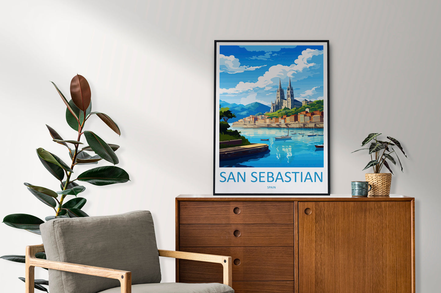 San Sebastian Travel Print Wall Art San Sebastian Wall Hanging Home Décor San Sebastian Gift Art Lovers Spain Art Lover Gift San Sebastian